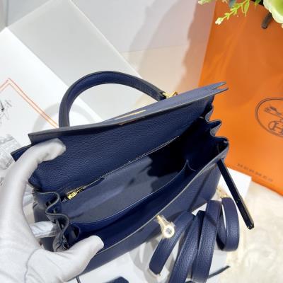 wholesale quality hermes kelly 25 togo retourn bleu saphir ghw